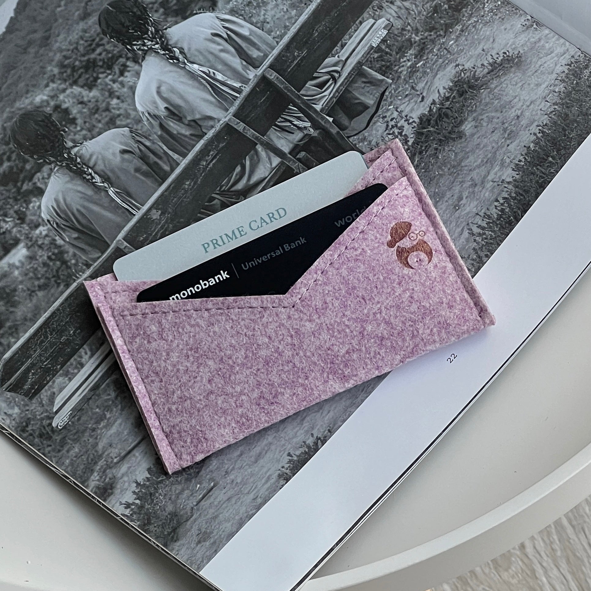 Візитниця-кардхолдер з еко-фетру, лілового кольору